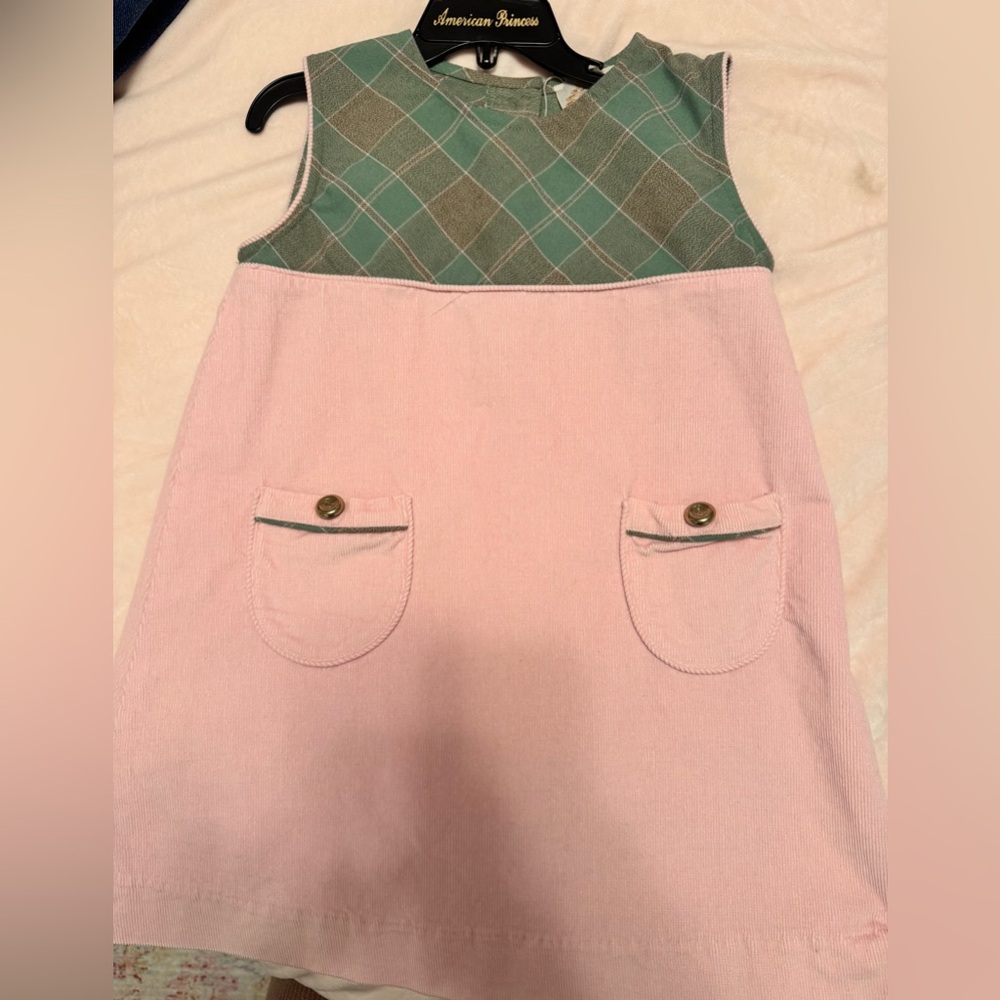 The Beaufort Bonnet Company Pink and Green Kids Casual Dress